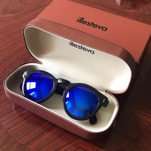 Illesteva leonard sunglasses with blue mirror
